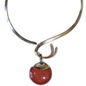 Silver Choker w Pendent Necklace